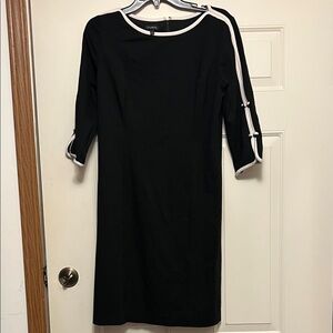 Talbots Black Dress with White Trim